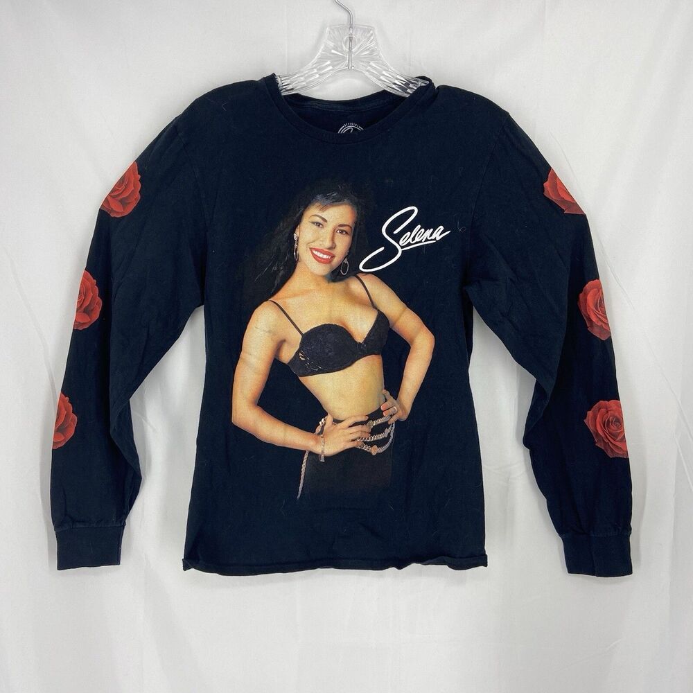 Official Selena Rose Black Long Sleeve Tee Shirt Size Small